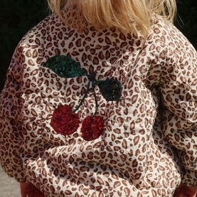 Juno Leopard Sequin Bomber Jacket