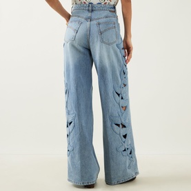 Alchemy Appliqu&eacute; High-Rise Wide Leg Jeans