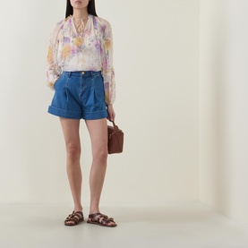 Tailored Denim Shorts