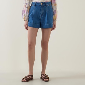 Tailored Denim Shorts