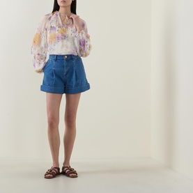 Tailored Denim Shorts