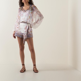 Luna Scarf Tie Paisley Shorts