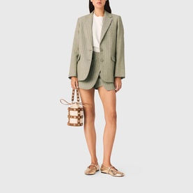 Pinstripe Single-Breasted Suit Jacket