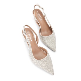 Alina Embellished Slingback Kitten Heels