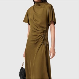 Rosie Cowl Ruched Flared Dress