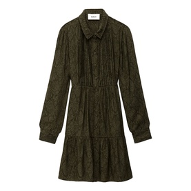 Rosyna Pleated Mini Shirt Dress