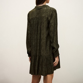 Rosyna Pleated Mini Shirt Dress