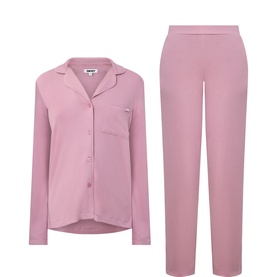 Notched Collar Long-Sleeved Pyjama Set