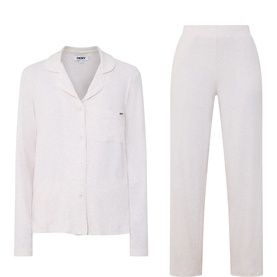 Ribbed Long-Sleeved Pyjama Set
