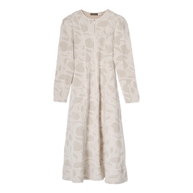 Zip Jacquard Flared Dress