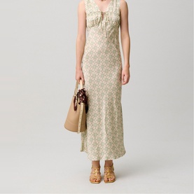 Printed Tie Front Flared Dress