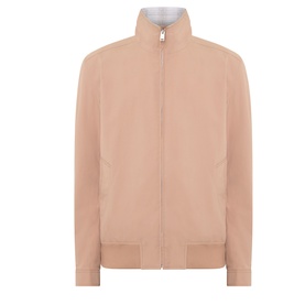 Boss Black Casual medium beige casual jacket with zip fastening, funnel neck, ribbed cuffs and hem, 100% polyester