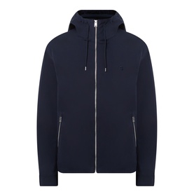 Boss Black Casual dark blue casual jacket with hood, full zip fastening, side zip pockets and tonal logo embroidery