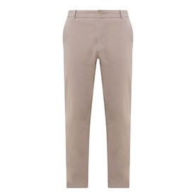 Boss Black Casual open beige cotton casual trousers with slim tapered leg, side pockets, and belt loops
