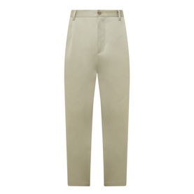 Boss Black Casual Kai Pleated Trousers in Dark Beige, mid-rise straight-leg cut with twin front pleats, zip fly and clean hems