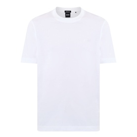 Boss Black Casual white crew neck T-shirt in 100% cotton, short sleeves, with small logo embroidery on chest