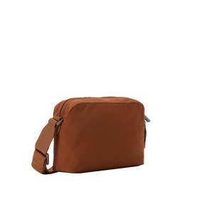 Boss Black Casual medium brown polyamide crossbody bag with adjustable webbing strap and silver-tone zip fastening