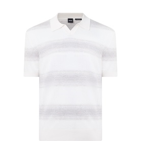 C-Lamoroso Striped Knitted Polo Shirt