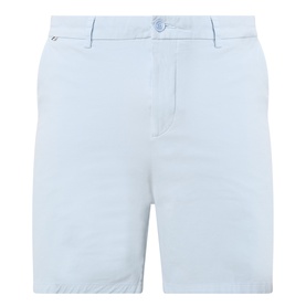 Boss Black Casual chino shorts in Open Blue, cotton-elastane blend with belt loops and zip fly, flat-front style