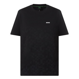 Boss Green Label black crew neck T-shirt in 100% cotton with small white logo print on chest