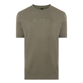 Boss Green Label Open Green cotton crew neck T-shirt with tonal BOSS logo print to chest