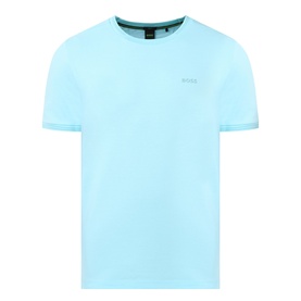 Boss Green Label Taul Logo T-Shirt in Open Blue, crew neck, short sleeves, small chest logo, straight hem
