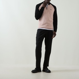 GOC Swing Colour-Blocked Half-Zip Sweater