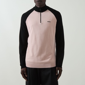 GOC Swing Colour-Blocked Half-Zip Sweater