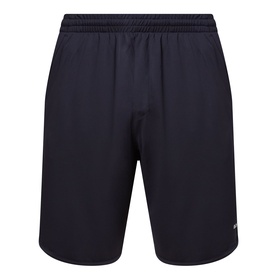 Boss Green Label dark blue polyester shorts with elasticated waistband and small logo detail at hem