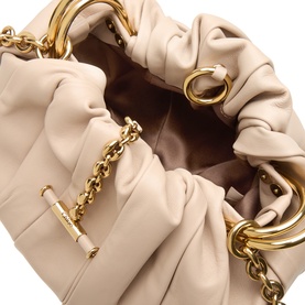 Pliss&eacute; Leather Shoulder Bag