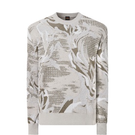 Afloralo Jacquard Relaxed Fit Sweater