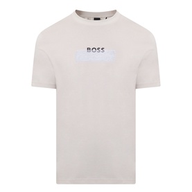 Hugo Boss Orange Light Beige crew neck T-shirt in cotton with tonal chest logo graphic