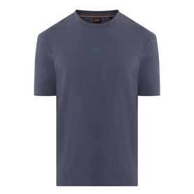 Hugo Boss Orange T Chup Logo T-Shirt in dark blue, crew neck, short sleeves, micro chest logo, straight hem