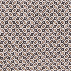 Hugo Boss black silk pocket square with tan and white geometric oval tile pattern