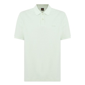 Hugo Boss Orange Phoenix Logo Polo Shirt in Open Green, short sleeves, flat knit collar, button placket, embroidered logo