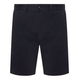 Hugo Boss Orange dark blue cotton chino shorts with button fastening, belt loops, and side pockets
