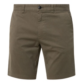 Hugo Boss Orange chino shorts in Bright Green, flat-lay view, button fastening, slash pockets, cotton-elastane blend