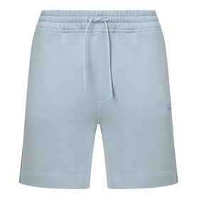 Hugo Boss Orange Open Grey cotton sweat shorts with drawstring waist and small logo patch detail