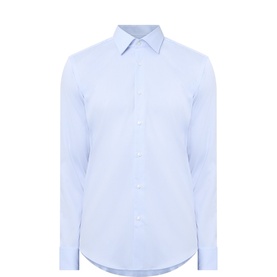 Hugo Boss Single Cuff Regular shirt in light pastel blue, classic collar, button placket, curved hem