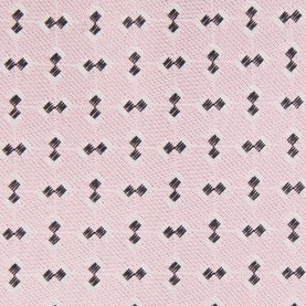 Hugo Boss Jacquard Print Tie in medium pink, close-up of geometric dash pattern on textured silk fabric