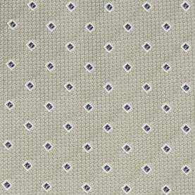 Hugo Boss Jacquard Print Tie in light pastel green with navy and white diamond jacquard pattern, wide blade, pointed tip, lined.