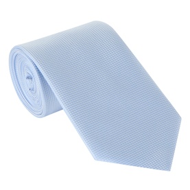 Hugo Boss Jacquard Woven Tie in light pastel blue with subtle tonal woven pattern, wide blade and pointed tip