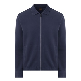 Hugo Boss Orange dark blue zip-through sweat jacket with collar, full-length zip fastening and ribbed cuffs and hem