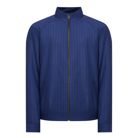 Hugo Kamilo263X Tonal Striped Jacket in Open Blue, zip-through funnel neck, tonal stripe pattern, long sleeves, straight hem