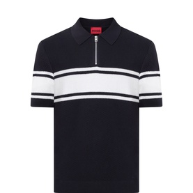 Sholton Striped Half-Zip Polo Shirt