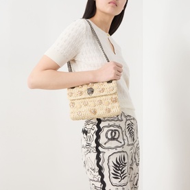 Floral Raffia Mini Kensington Shoulder Bag