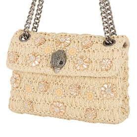 Floral Raffia Mini Kensington Shoulder Bag