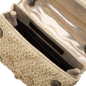 Floral Raffia Mini Kensington Shoulder Bag