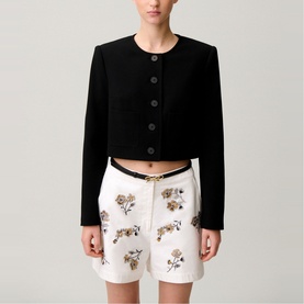 Single-Breasted Cropped Blazer