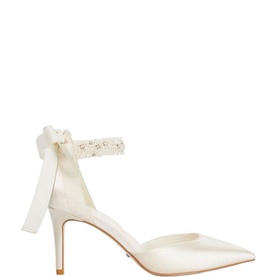 Corsages Ankle Tie Satin Bridal Shoes